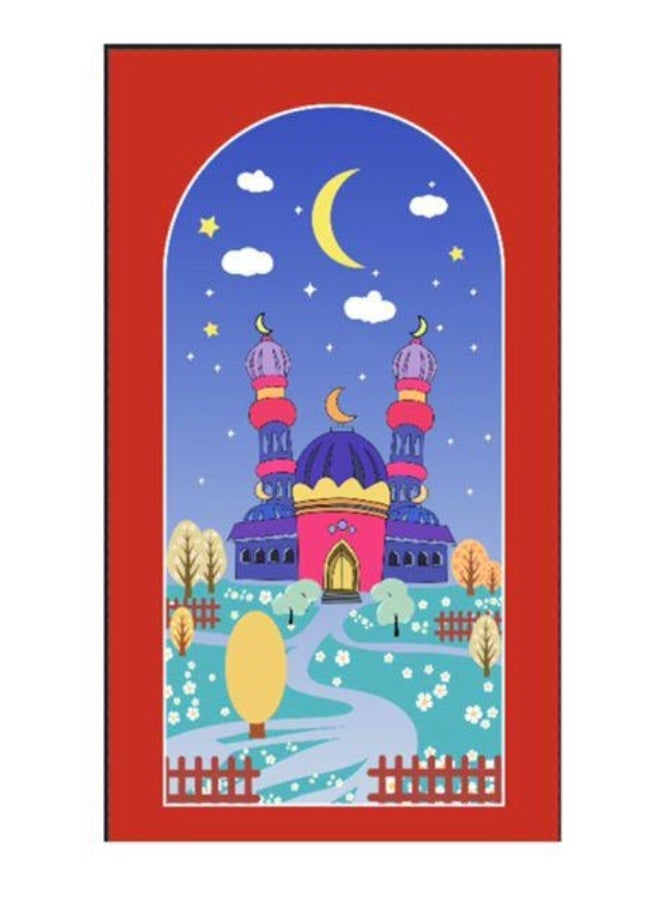 Fun & Bright Kids Prayer Rug – A Lovely Gift with Charming Islamic Art - Image 3
